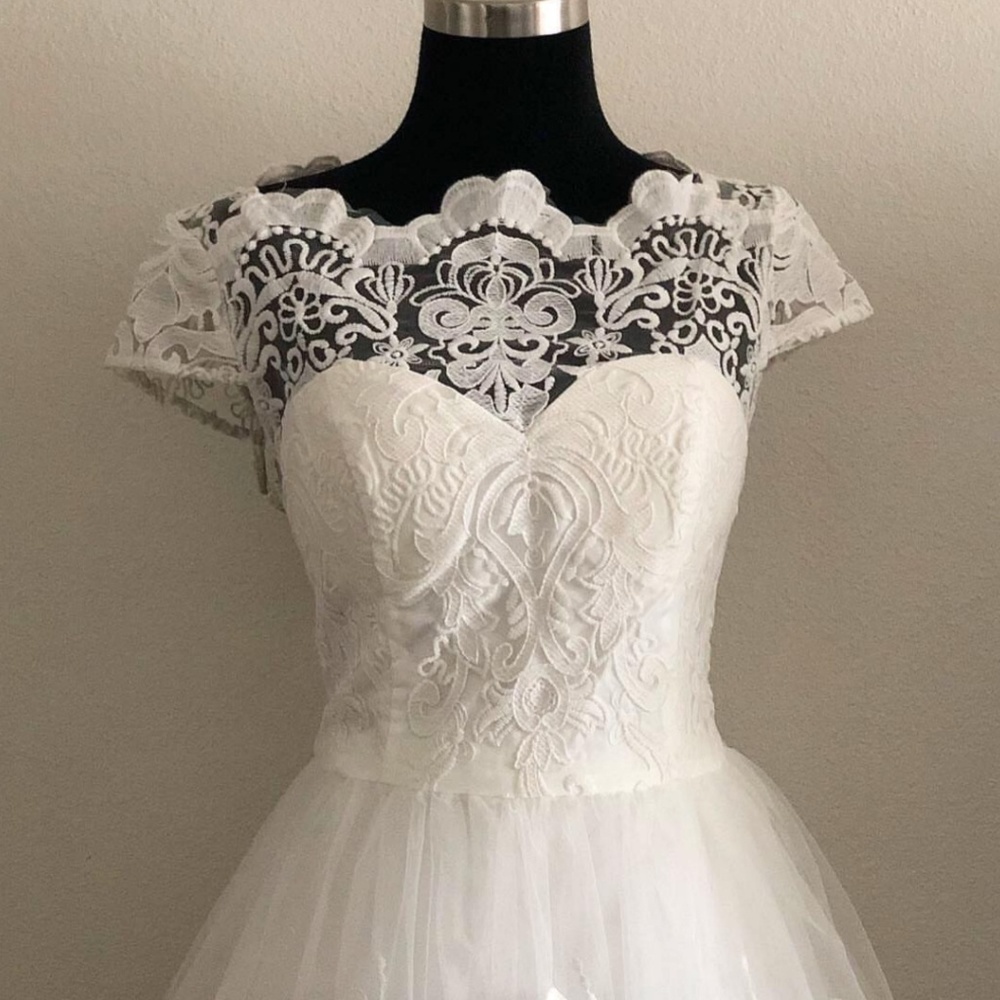 White Lace Dress 1950s Vintage Style